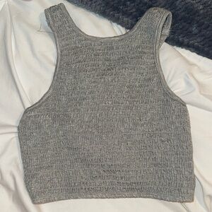 Urban Outfitters Gray Ribbed Crop Tank Top